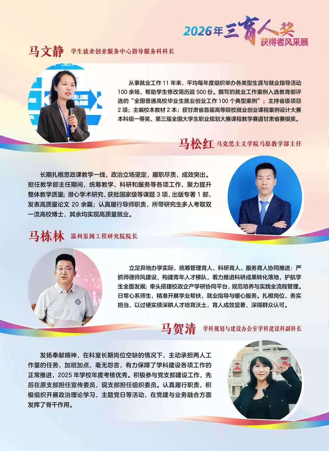 祝贺！兰州理工大学2026年“师德标兵”和“三育人”获奖名单揭晓！